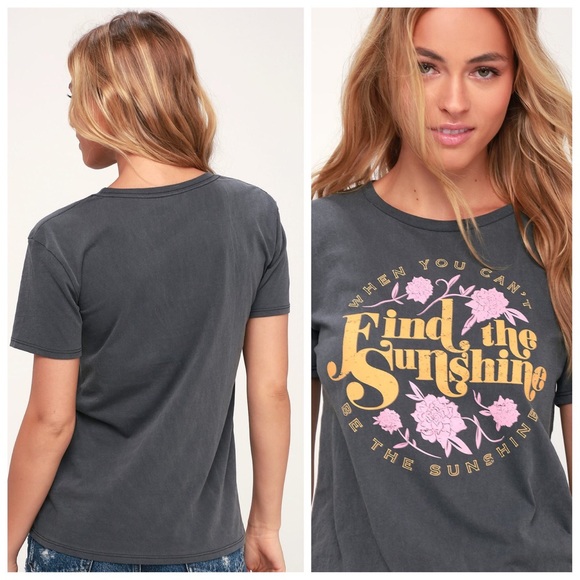 Amuse society find the sunshine charcoal T-shirt - Picture 2 of 5